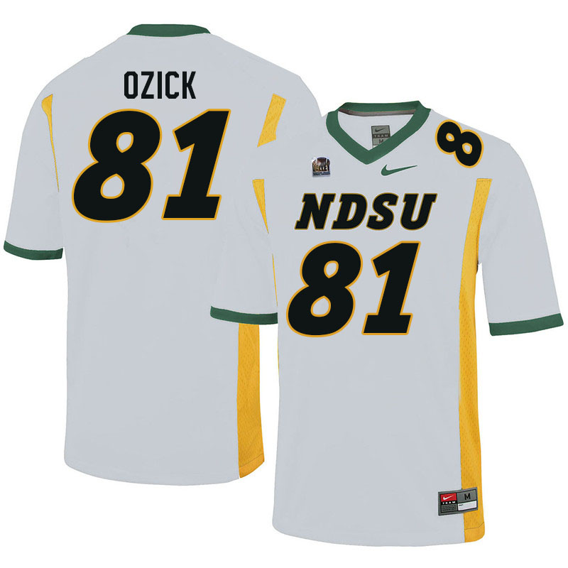 Men #81 Eli Ozick North Dakota State Bison College Football Jerseys Stitched-White